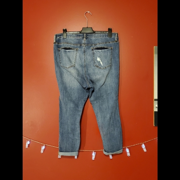 Plus Ripped Skinny Fishnet Jeans - Picture 2 of 2